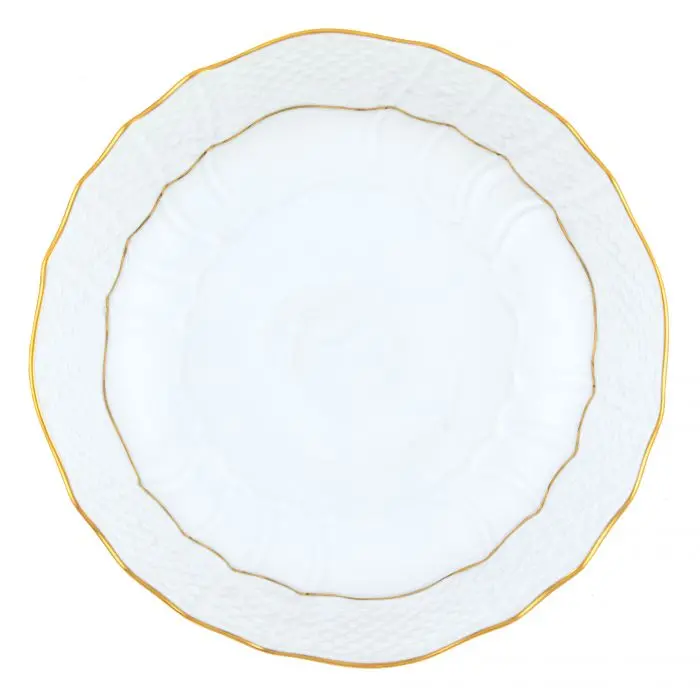 Golden Edge Scalloped Dinner Bowl – Textured Ceramic Bowl for Hearty Meals