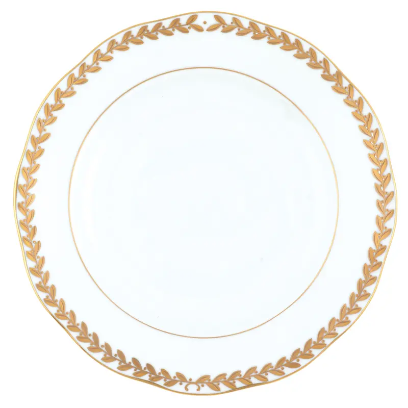 Golden Laurel Dinner Plate – Premium Ceramic Main Course Dish
