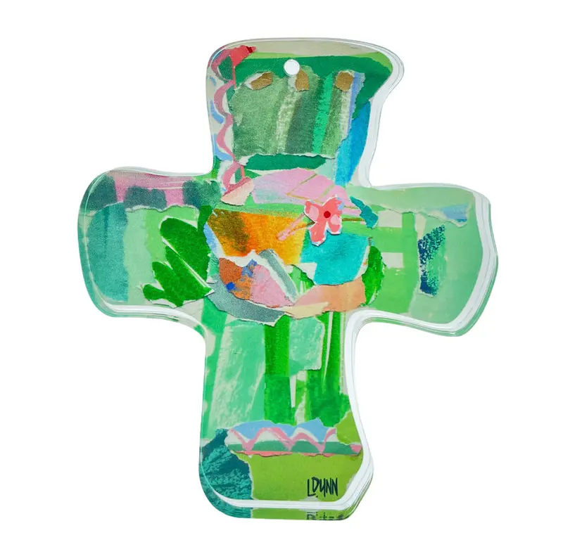 Green Acrylic Cross – Symbol of Enduring Love