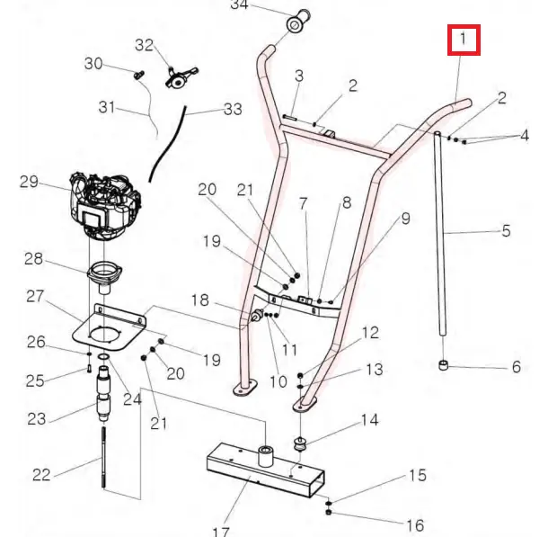 Handle Assembly (P030) for TVSA-H Power Screed