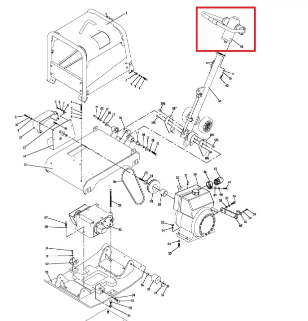 Handlebar Replacement for TPC170H 6.5HP Honda-Powered Reverse Compactor