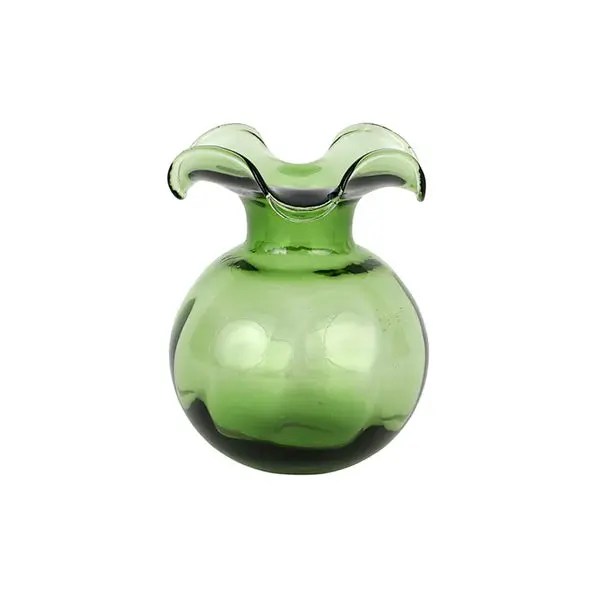 Hibiscus-Inspired Dark Green Bud Vase – Glass