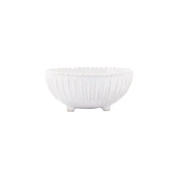 Incanto Stone White Stripe Footed Serving Bowl