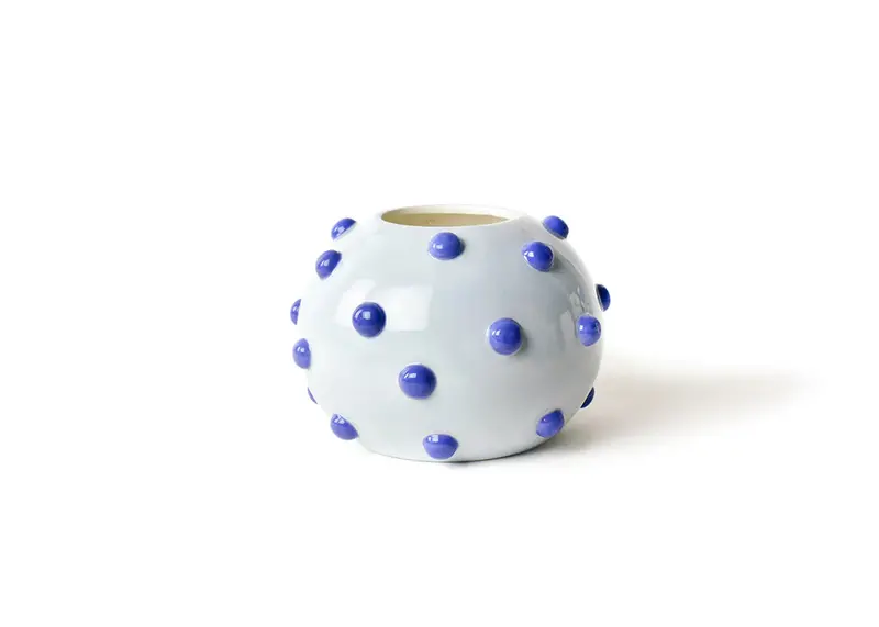 Iris Blue Knobbed Round Vase
