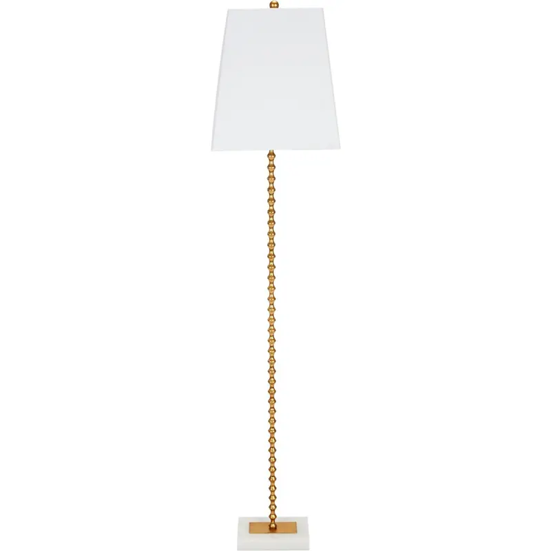 Jana Gold-Finished Floor Lamp with White Linen Shade