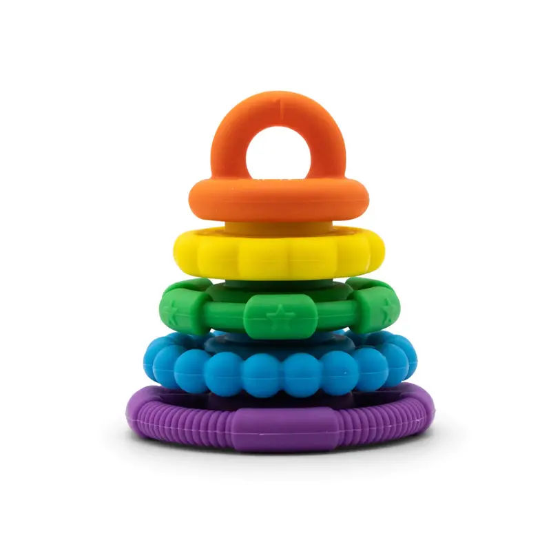 Jellystone Designs Rainbow Stacker Teether Toy – Bright Color Palette