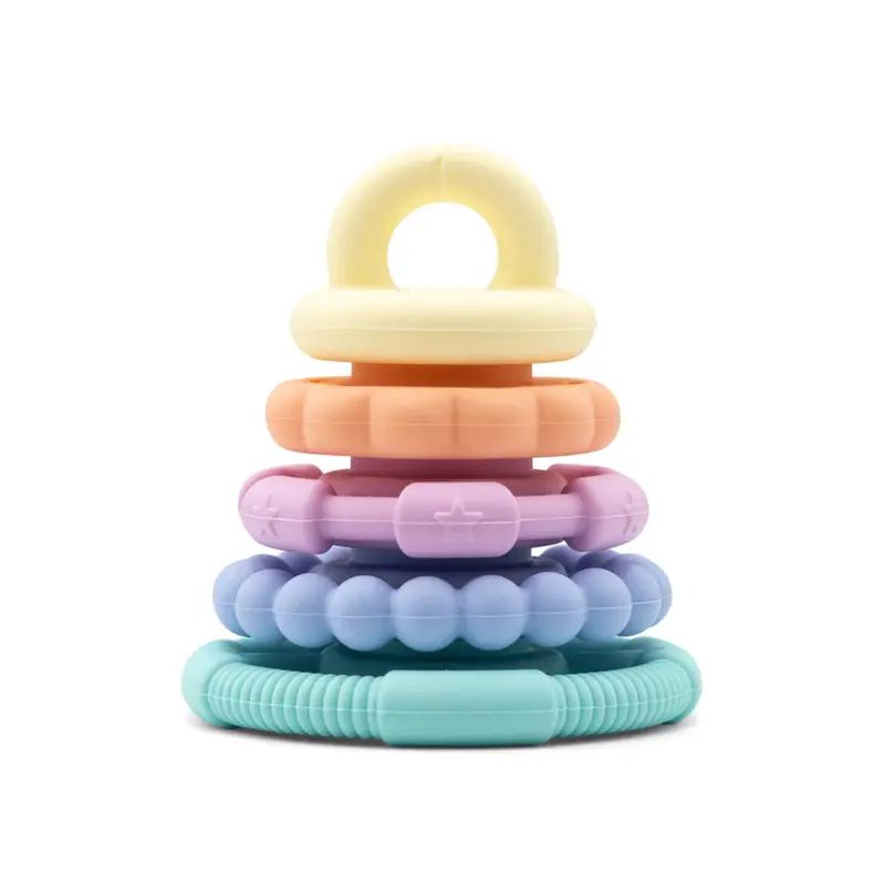 Jellystone Pastel Rainbow Stacking Teether – Sensory Toy for Babies