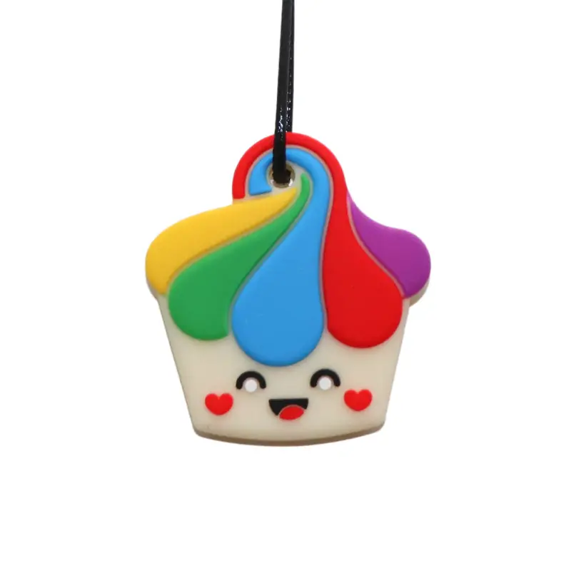 Jellystone Rainbow Cupcake Chew Pendant
