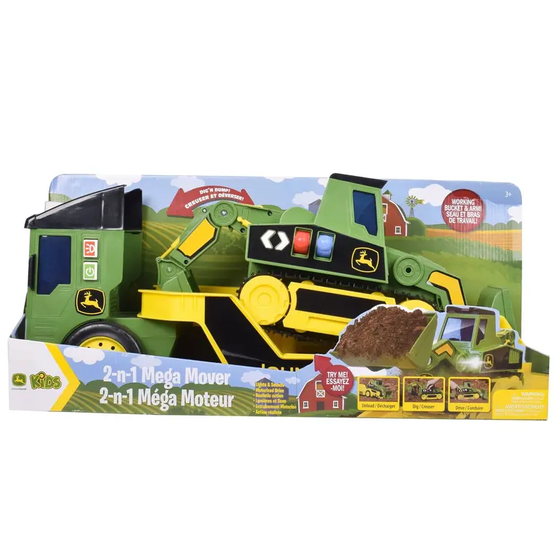 John Deere Mega Mover Ride-On – 60cm 2-in-1 Convertible Toy Vehicle