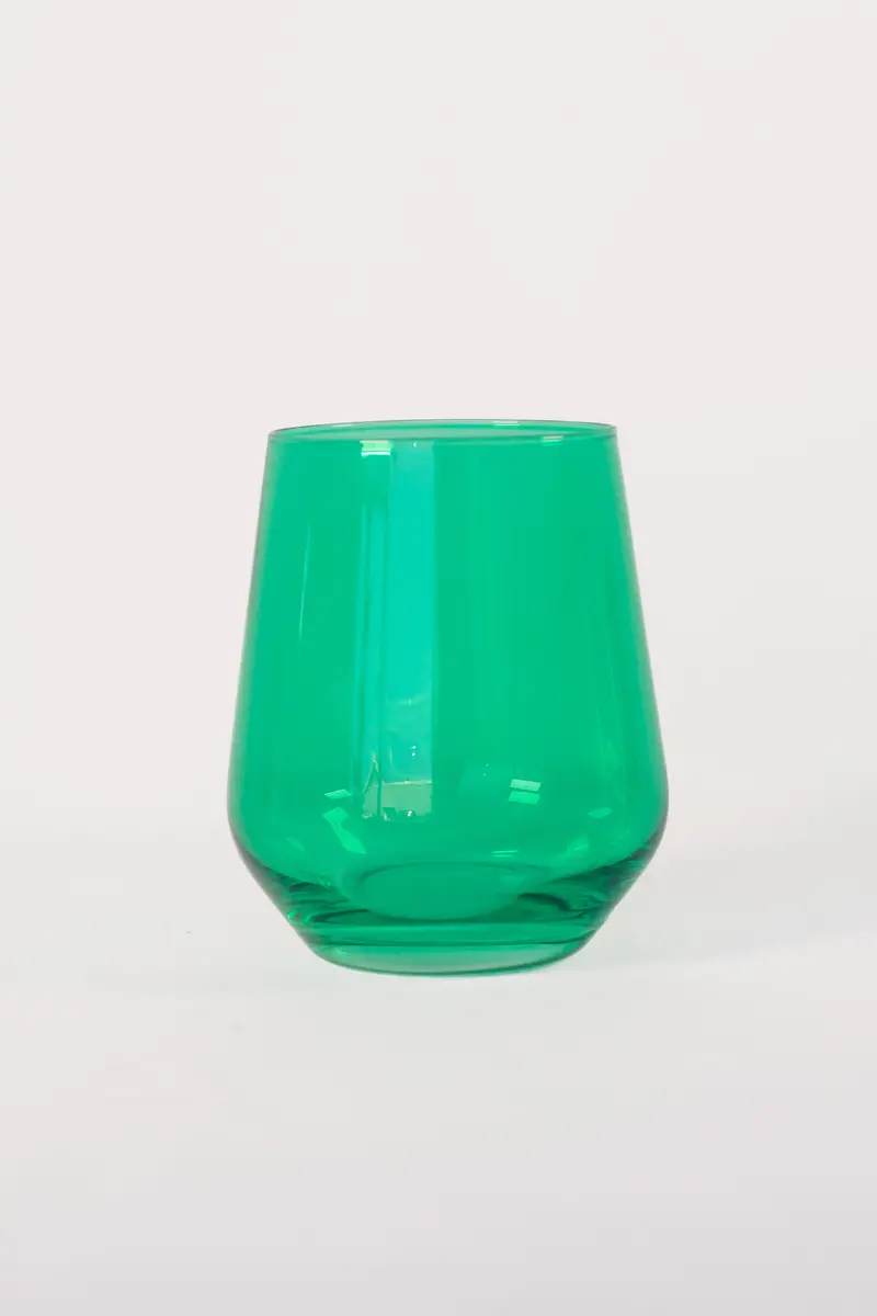 Kelly Green Estelle Stemless Wine Glass (Single)