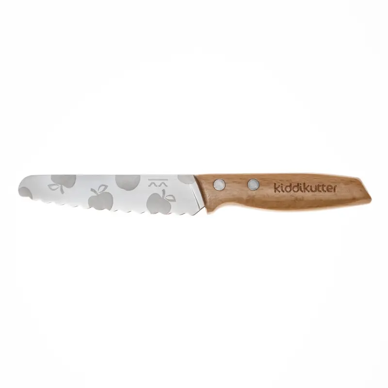 Kiddikutter Wooden Apple Slicing Set – Safe Fruit-Cutting Activity Kit