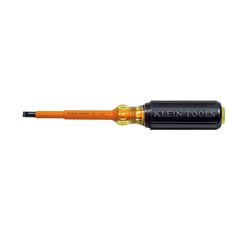 Klein 1/4-Inch Cabinet Tip Insulated Screwdriver – 4-Inch Compact Electrician’s Tool