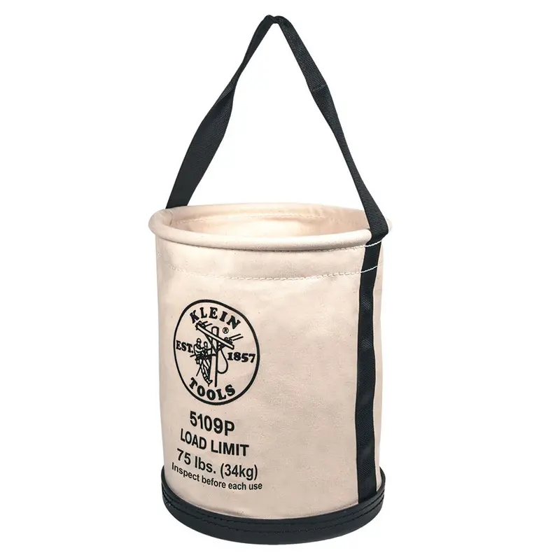 Klein 5109P Wide Straight-Wall Utility Bucket with Built-in Pocket