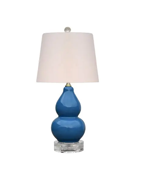 Klein Blue Porcelain Gourd Table Lamp