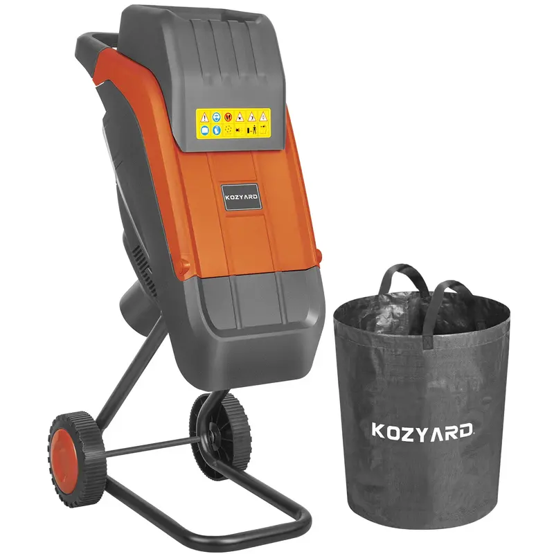 KOZYARD 2400W Electric Wood Chipper & Garden Shredder – Includes Collection Bag & Feed Baffle