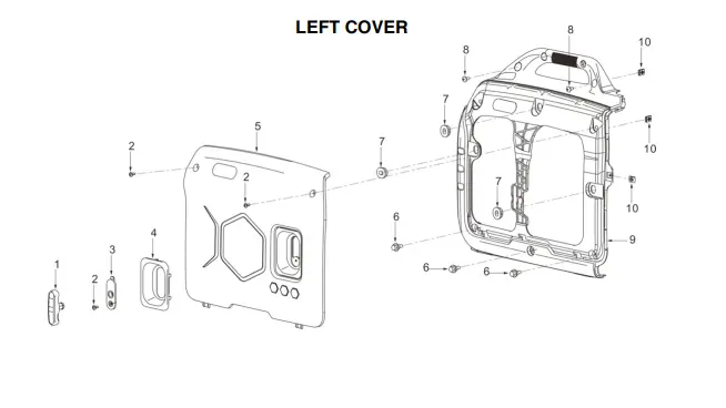Left Side Cover for TG3000i 3000-Watt Inverter Generator