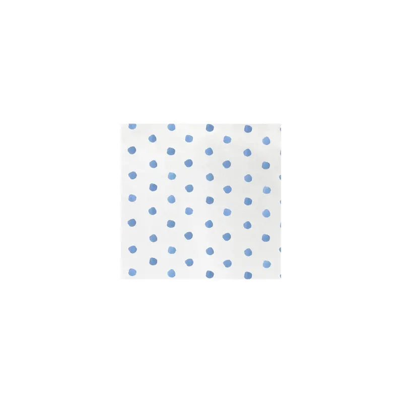 Light Blue Dot Papersoft Cocktail Napkins – Pack of 20