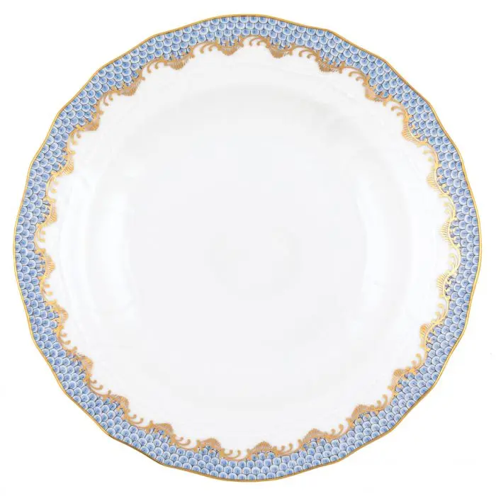 Light Blue Fish Scale Dessert Plate