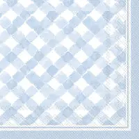 Light Blue Gingham Cocktail Napkins
