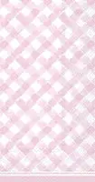 Light Rose Gingham Guest Towel