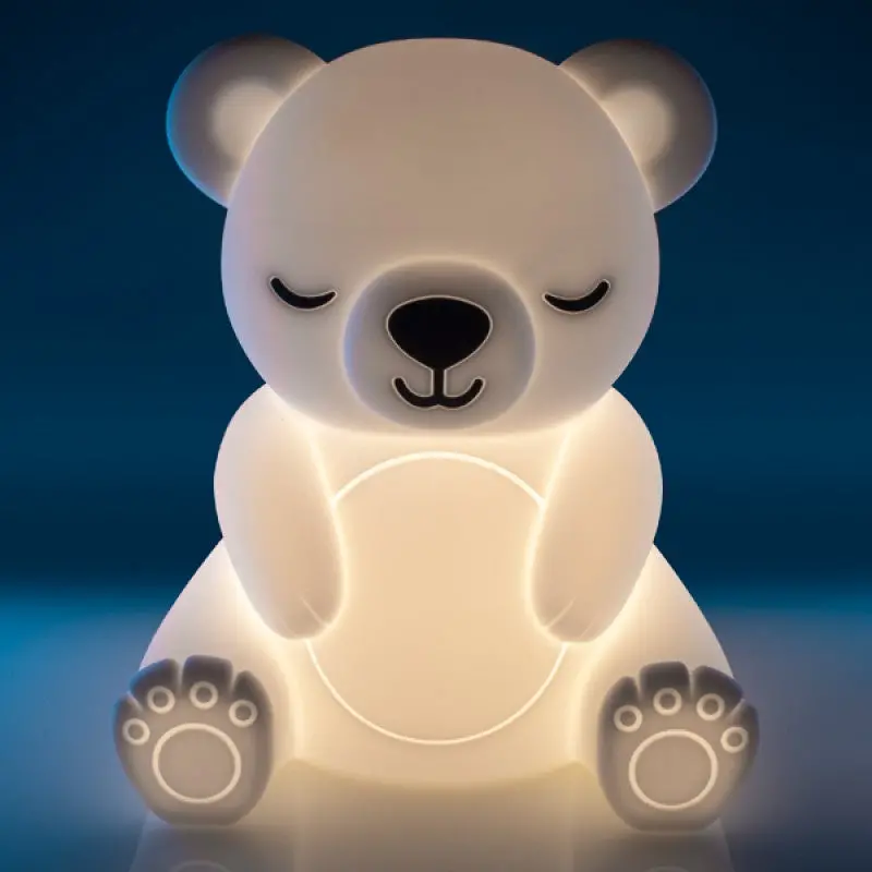 Lil Dreamers Bear LED Night Light – Cozy Touch-Sensitive Silicone Lamp