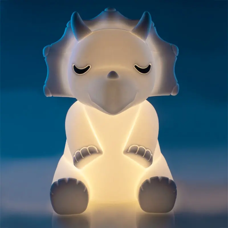 Lil Dreamers Triceratops LED Night Light – Touch-Sensitive Silicone Lamp