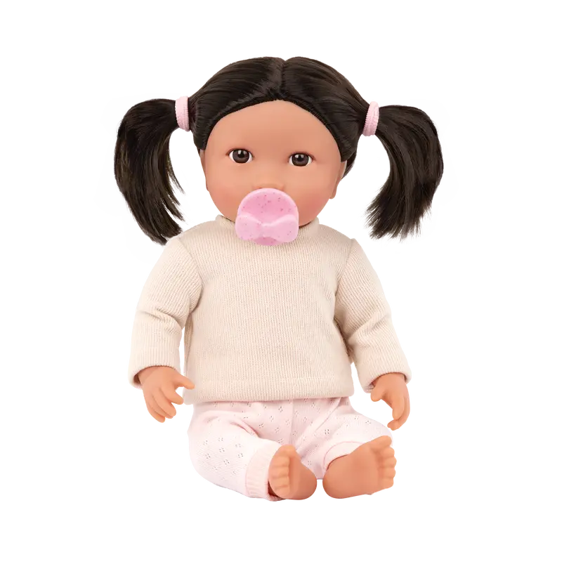 LullaBaby Dark Brown Hair Baby Doll