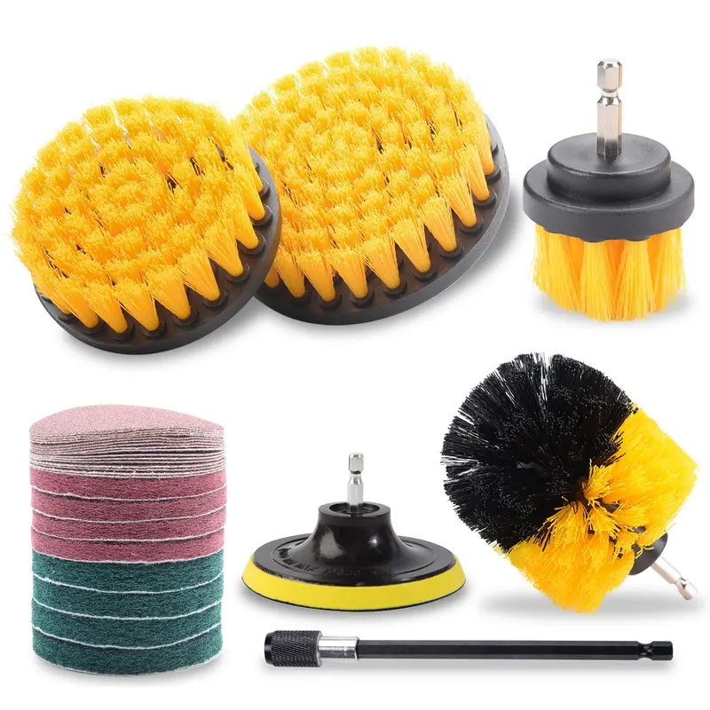 MasterSpec 30-Piece Drill-Powered Cleaning Kit – Brushes, Sponges & Extension Holder