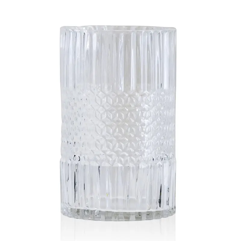 Medium-Sized Clear Glass Vase – 4.7″ Diameter × 7.9″ Height