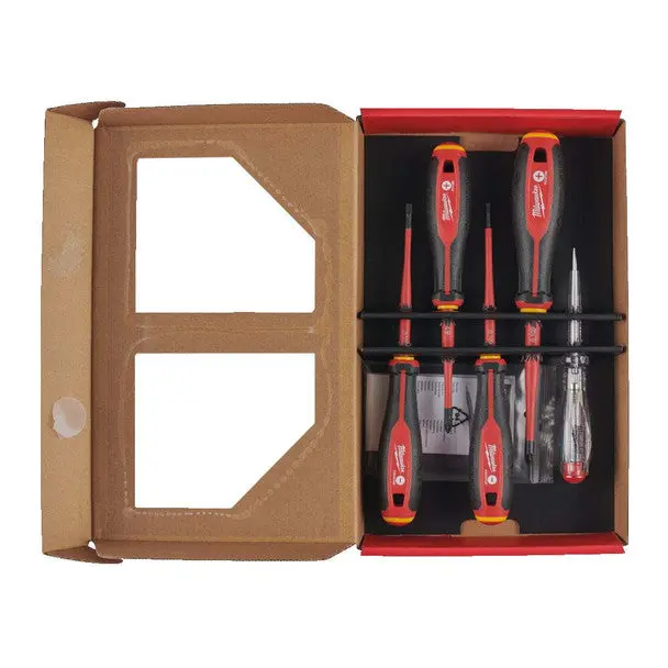 Milwaukee 5-Piece TRI-LOBE VDE Screwdriver Set with Integrated Voltage Tester (Model 4932478737)