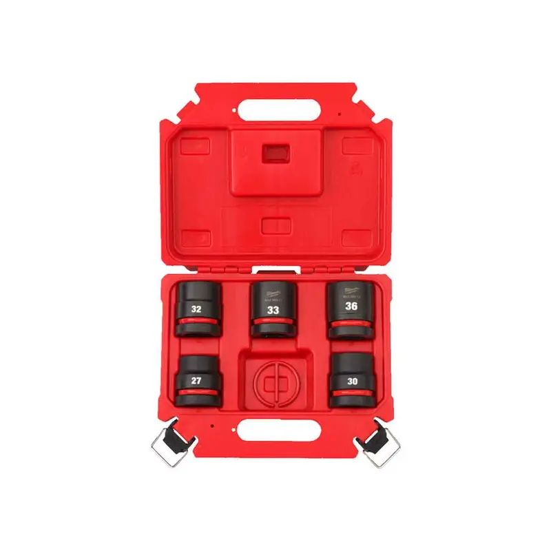 Milwaukee ShockWave Impact Socket Set – 3/4″ Drive, 5-Piece, 27–36mm Metric Sizes – Model 4058546526184