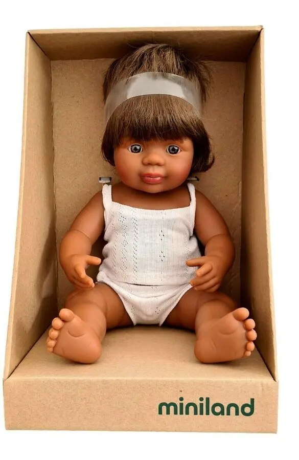 Miniland 38cm Aboriginal Boy Doll – Indigenous-Themed Educational Figure in Recycled Box