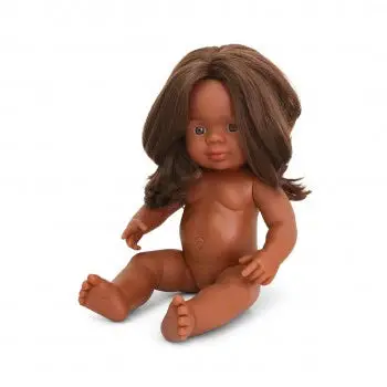 Miniland 38cm Aboriginal Girl Doll – Respectful Representation Figure in Carry Bag