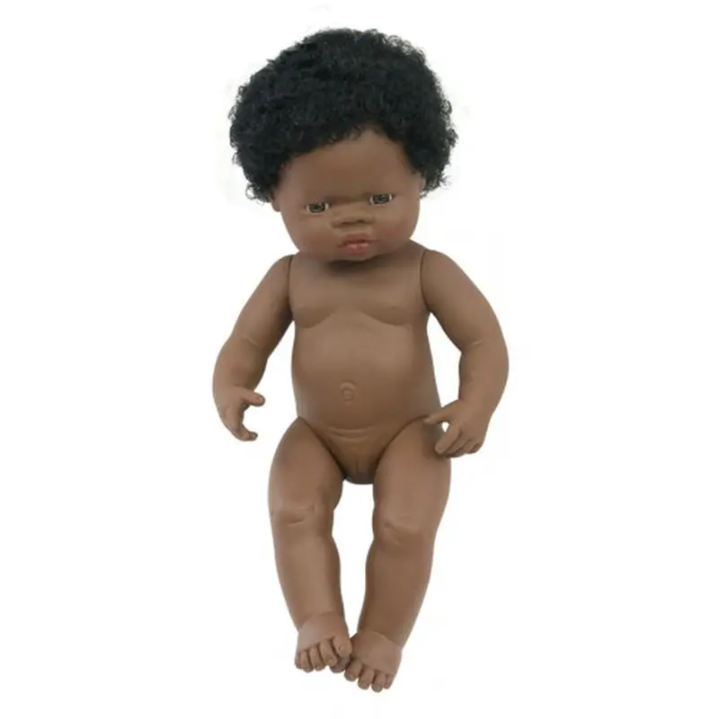 Miniland 38cm African Girl Doll – Realistic Diversity Toy in Reusable Carry Bag