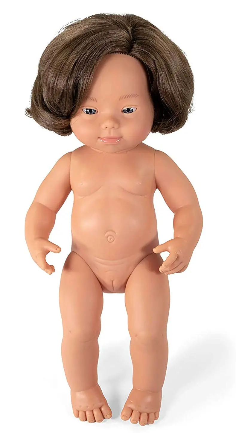 Miniland 38cm Caucasian Girl Doll with Down Syndrome – Inclusive Learning Toy in Carry Bag
