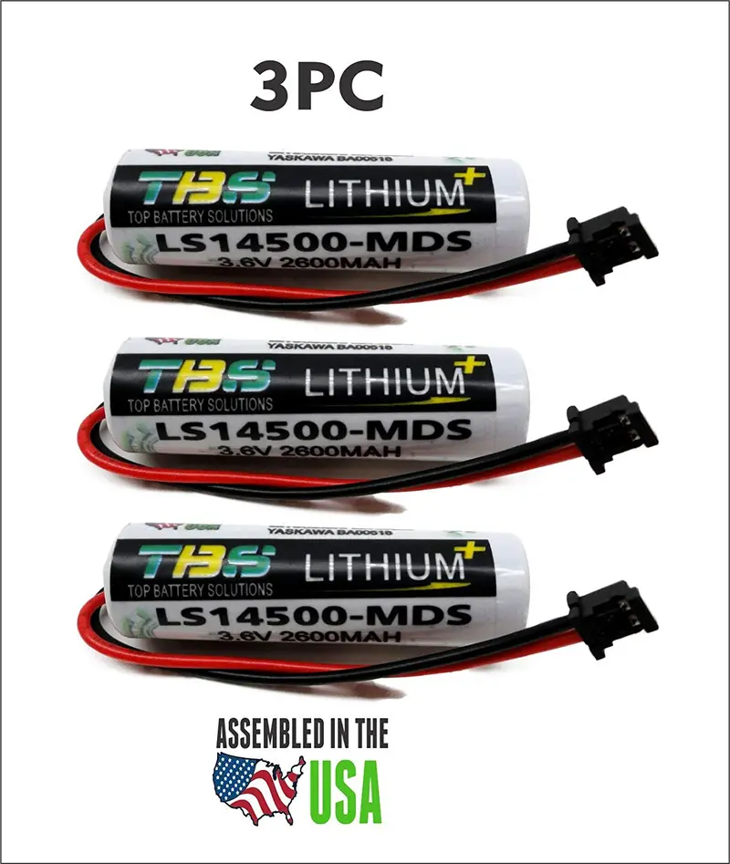 Mitsubishi LS14500-MDS / MR-J3BAT PLC Battery – 3.6V Lithium (3-Pack)
