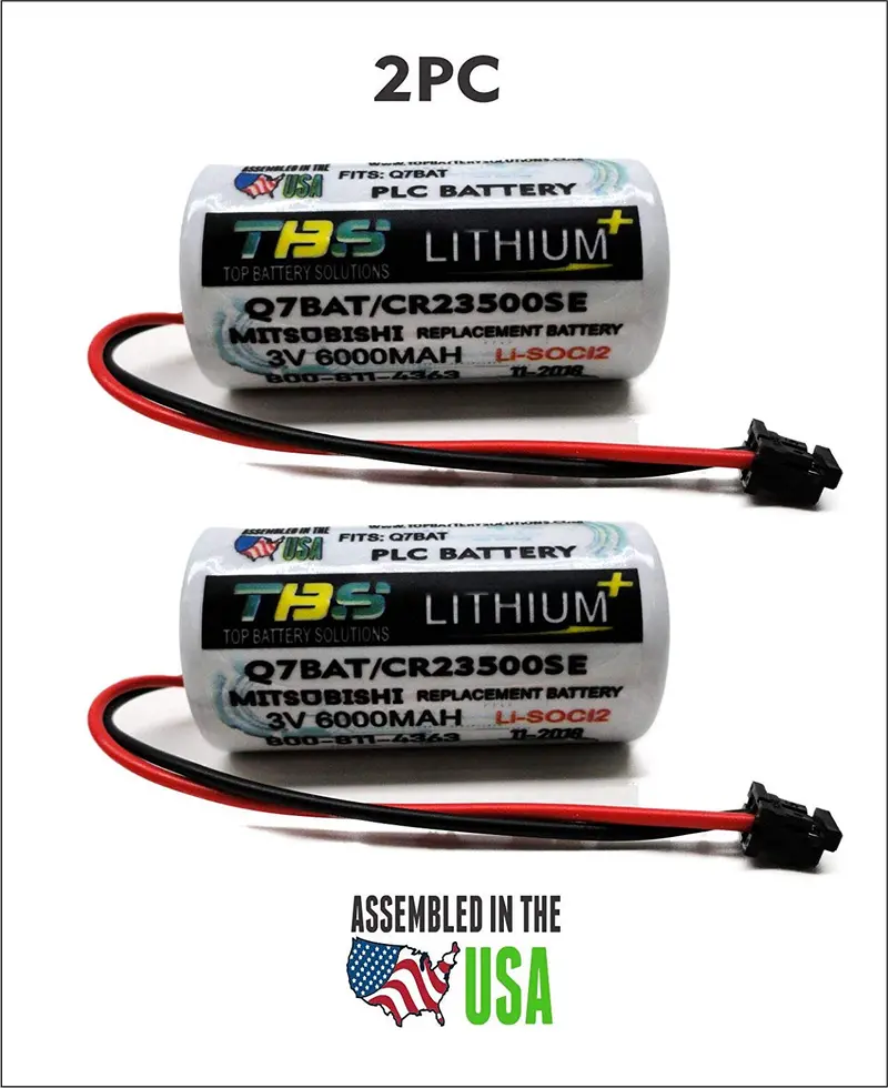 Mitsubishi Q7BAT / CR23500SE PLC Backup Battery — 3V, 5000mAh