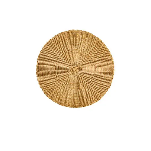 Natural-Finish Woven Faux Rattan Placemat