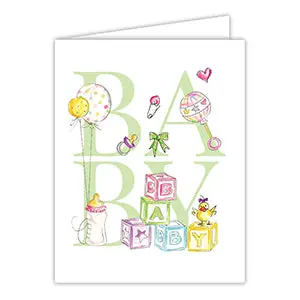 Newborn Welcome Card Featuring Sweet Illustrations