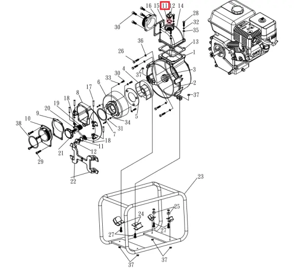 O-Ring Seal for TW3H 3-Inch Honda Trash Pump