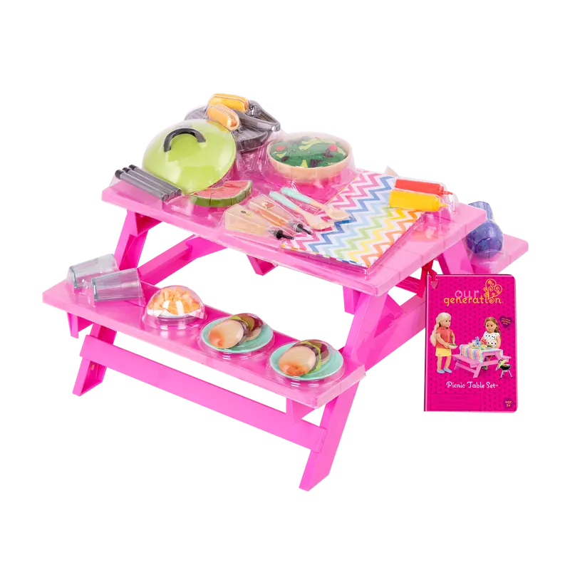 Our Generation Picnic Playset – Foldable Table & Accessories