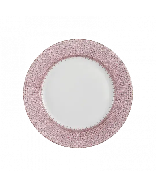 Pink Lace-Adorned Dessert Plate