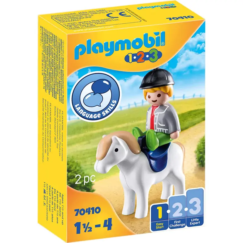Playmobil 1.2.3 Boy with Pony – Toddler-Friendly Animal Companion Set (70410)