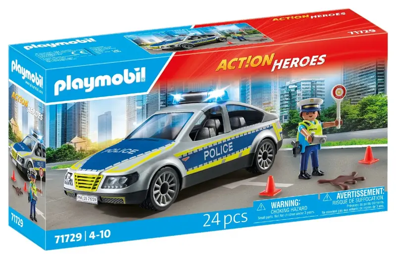 Playmobil Police Patrol Car Set – Action Heroes Theme (71729)