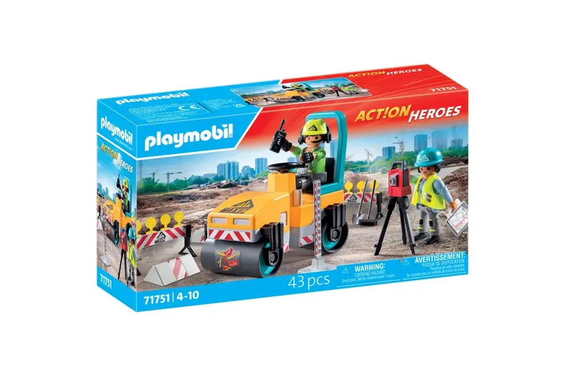 Playmobil Road Construction Site Toy – 71751 Building & Engineering Play Kit