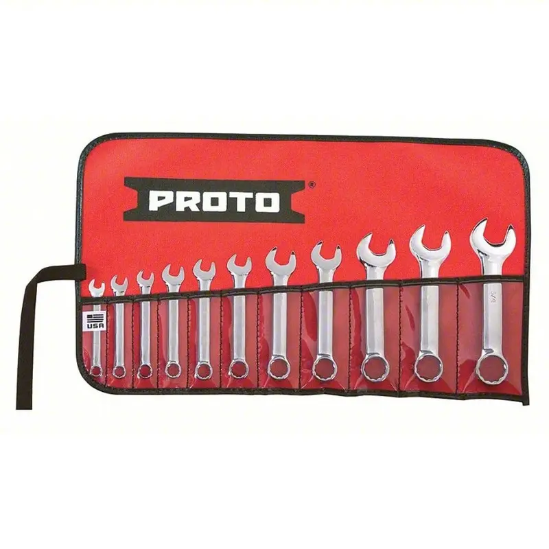 Proto J1200ES-11 11-Piece 12-Point Full-Polish Short Combination Wrench Set