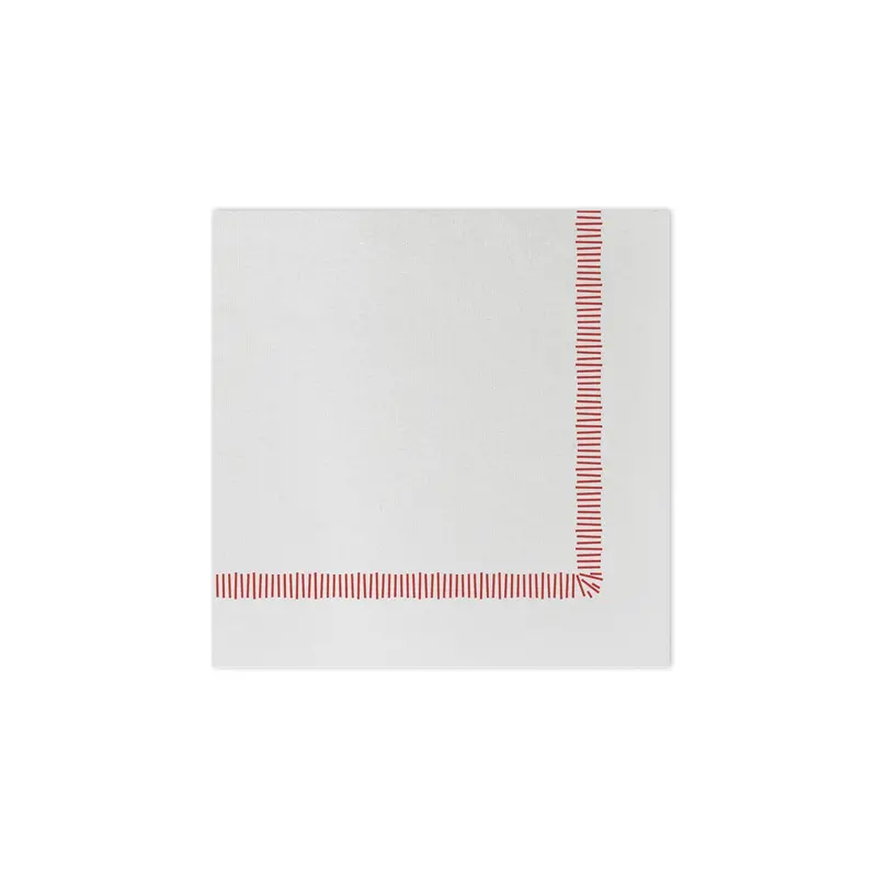 Red Fringed Cocktail Napkins – Premium Papersoft Collection (20-Pack)
