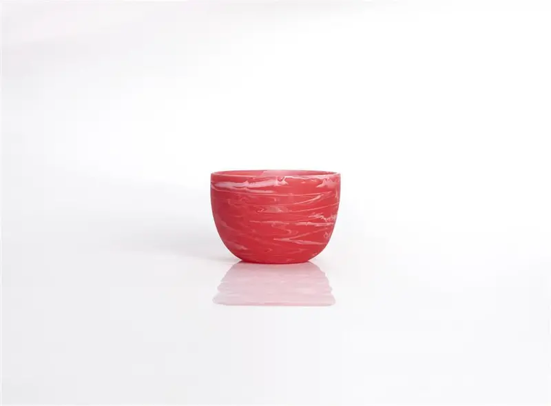 Red Marbled Deep Medium Serving Bowl