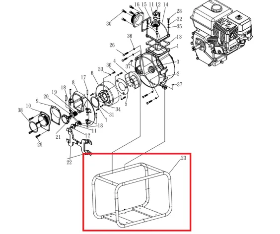 Roll Cage Assembly (MH030T-2) for TW3H 3″ Honda Trash Pump