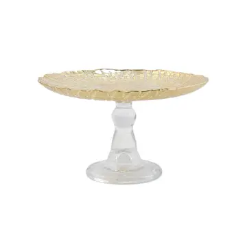 Rufolo Gold Crocodile-Embossed Small Cake Stand (Glass)